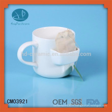 Mug avec poche de biscuit, tasse avec porte-sac de thé / tasse de poche, tasse de thé en céramique avec porte-thé